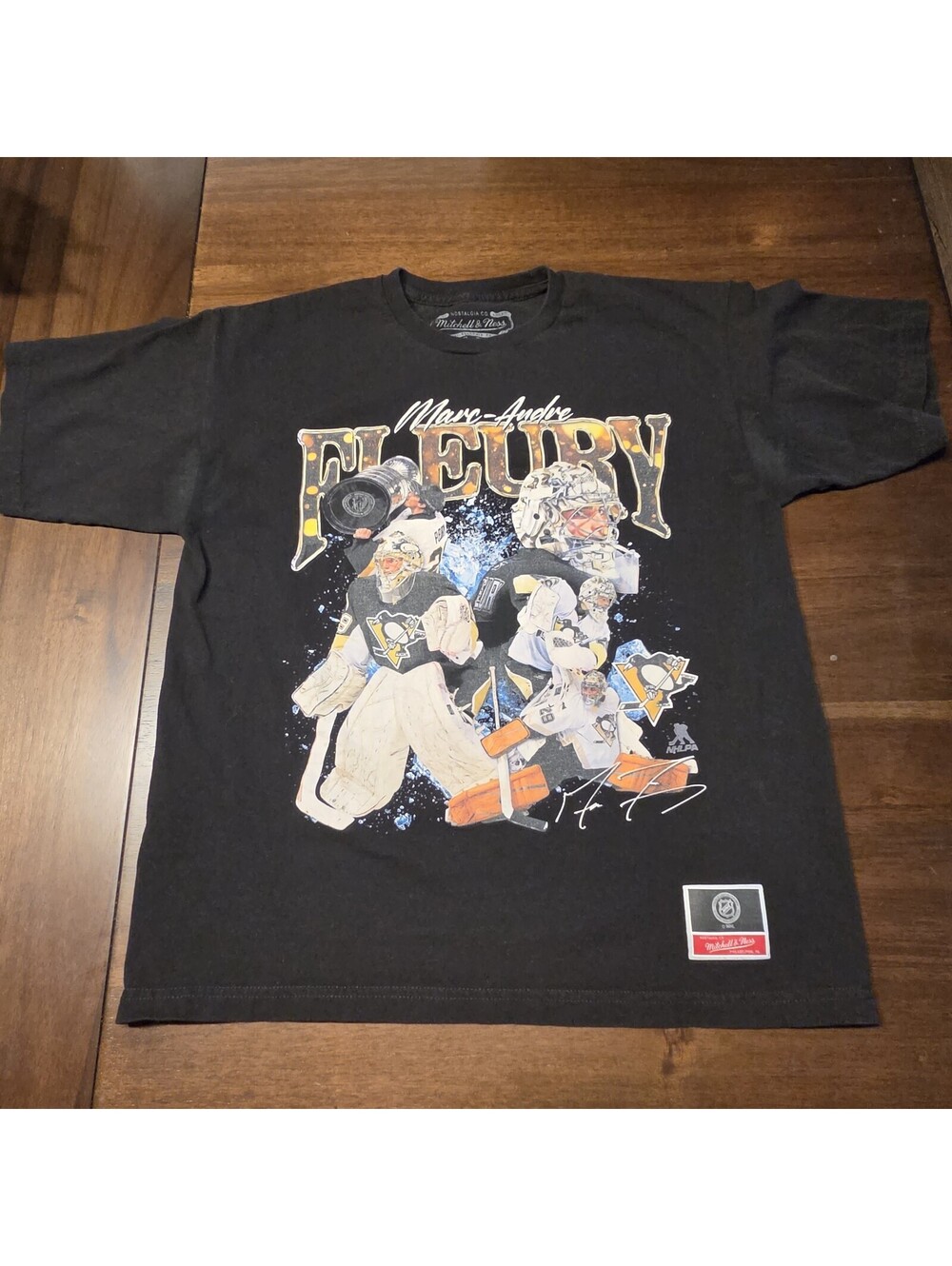 Mitchell & Ness Marc-Andre Fleury Pittsburgh Penguins L Tshirt - FLAWED